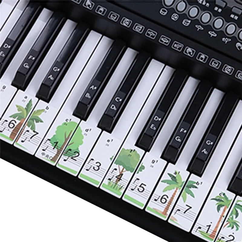 

Piano Sticker Transparent Piano Keyboard Sticker Removable Electronic Keyboard 37/49/54/61/88 Key For Kids Beginners Practice