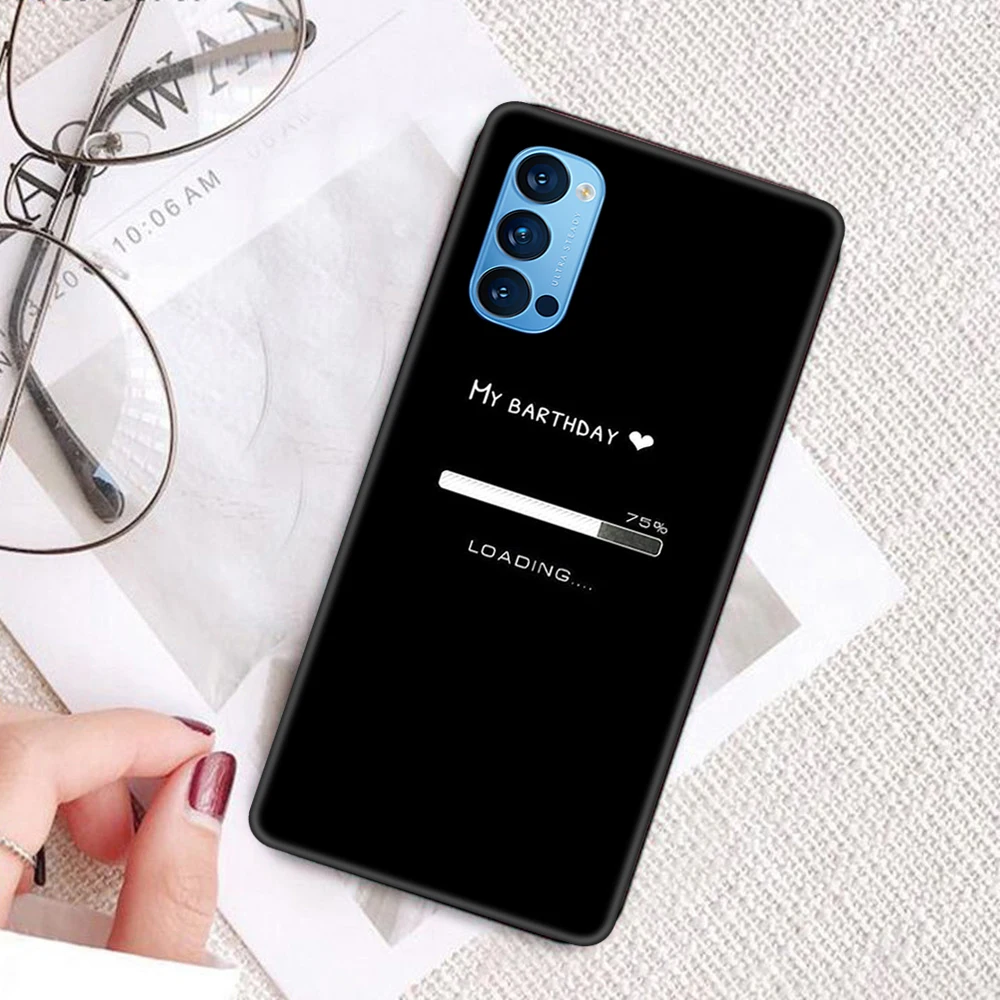 Для Oppo Reno4 5G чехол Роскошный мягкий ТПУ Черный Reno 4 Pro 6 43 дюймов 360 полный защитный
