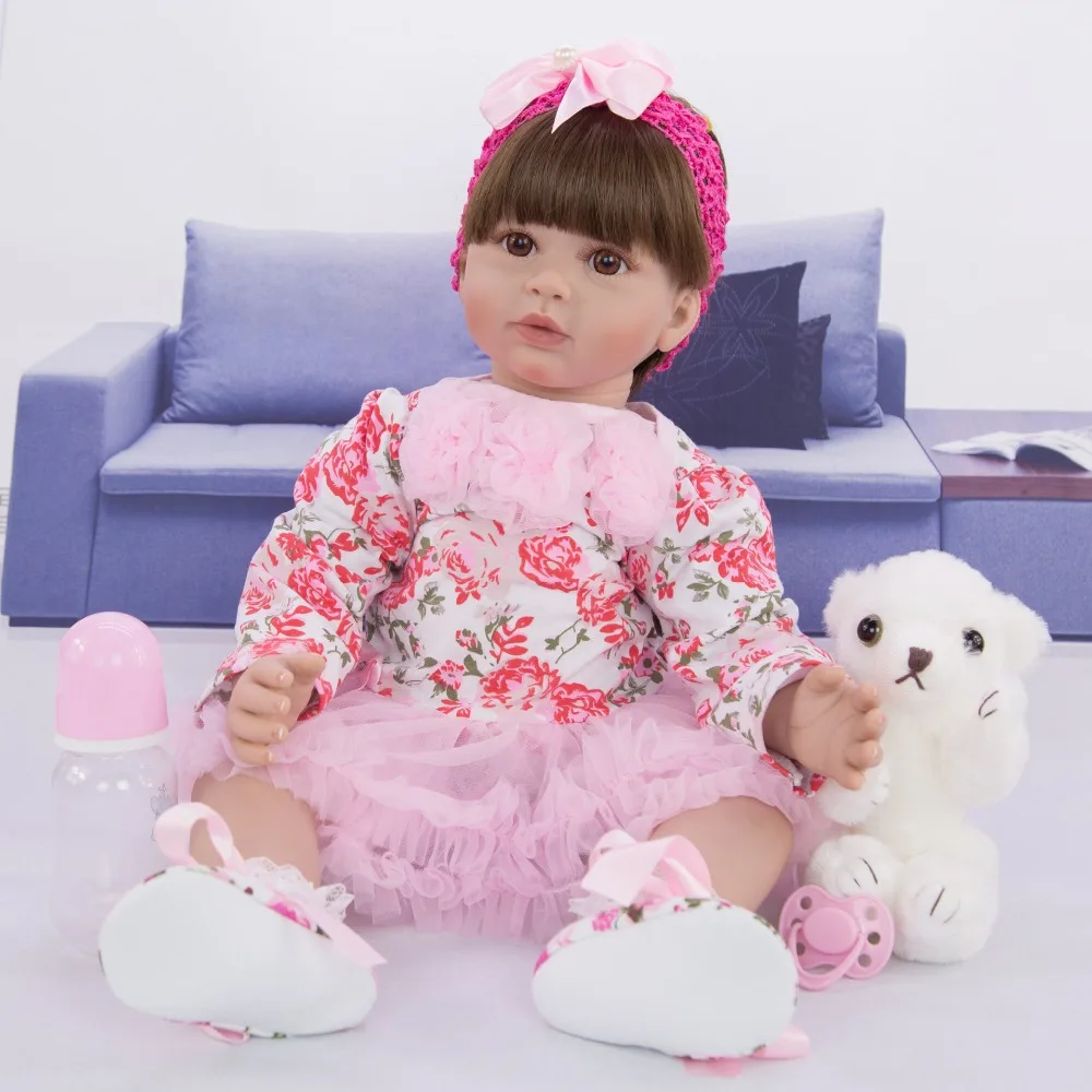 60 см силиконовые игрушки Reborn Baby Doll 24 дюйма винил принцесса девочка ребенок малыш гиперреалистичный подарок на день рождения игровой дом игрушки Bonecas