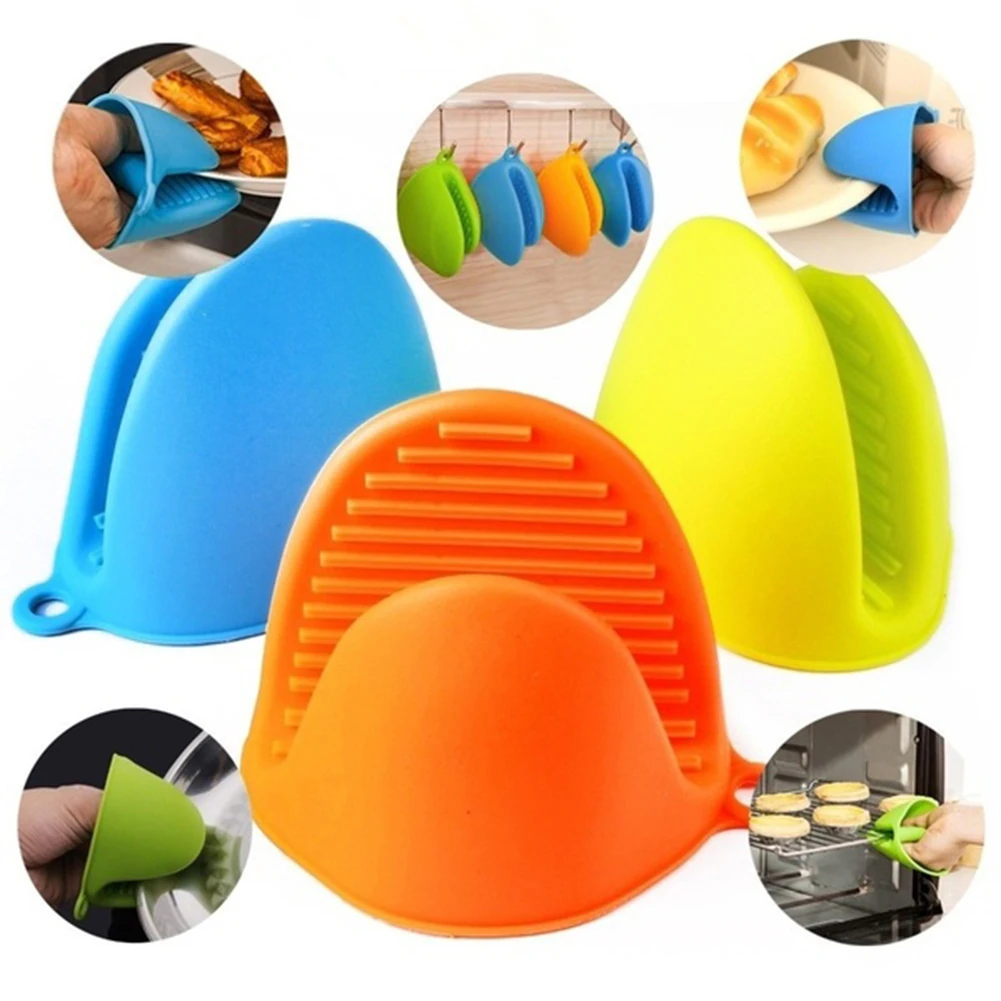 1Pc Heat Resistant Silicone Oven Insulated Glove Anti-slip Pot Bowl Holder Baking Tool Kitchen Accessories Easy To Clean