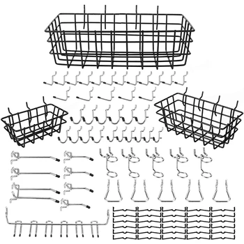 

Timber Board Hook Classification Cork Board and Cork Board Basket Set for Tools,Board Hook Organization Accessory Set 84