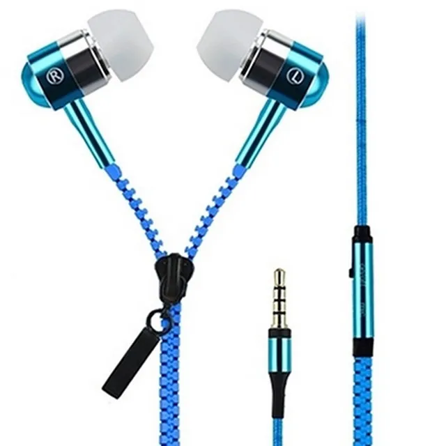 

3.5mm Zipper Earphone Aux Audio Jack In-ear Earphones with Microphone Vetoketju Rits Head Cremallera Headset for Iphone