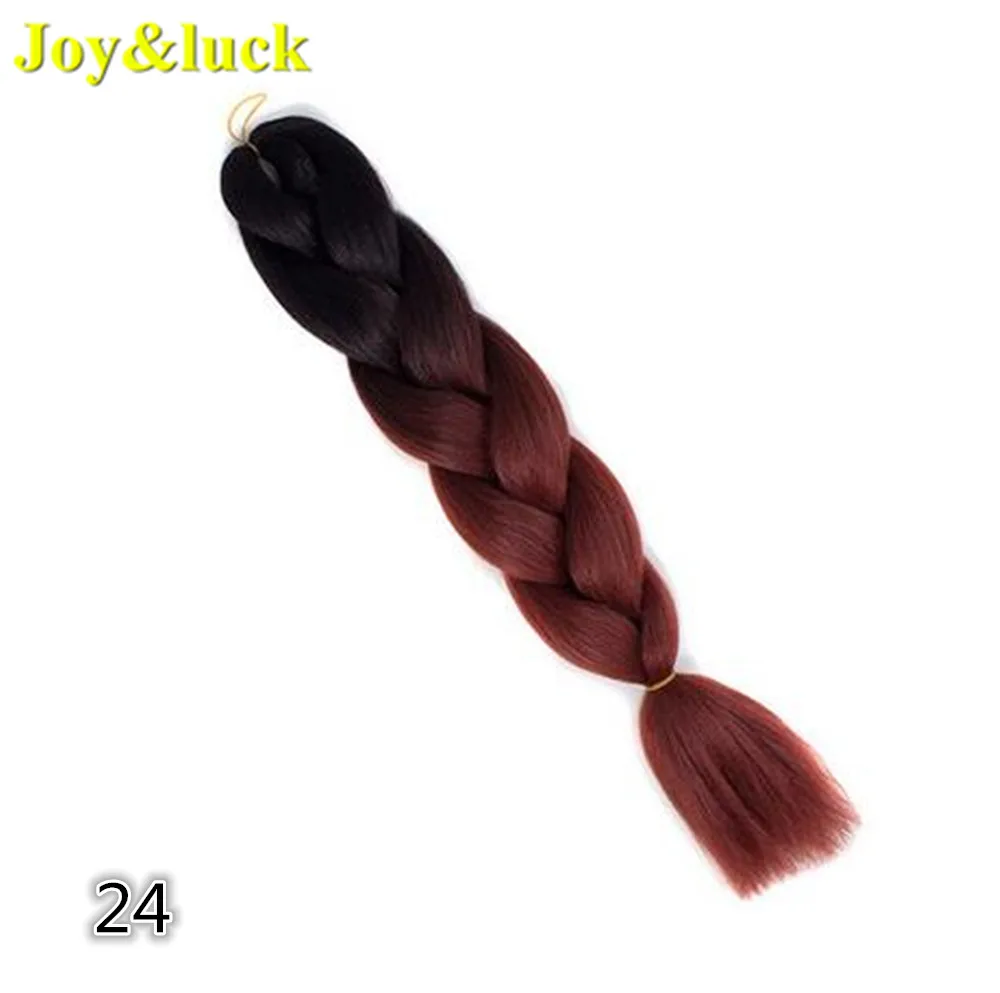 Joy&luck, синтетические косички, наращивание волос, огромные косички, вязанные крючком, косички, волосы, Омбре, розовый, голубой, серый цвет - Цвет: 24