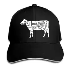 Унисекс корова силуэт с мясом порезы-1 Кепка водителя грузовика Регулируемая остроконечная сэндвич-Кепка