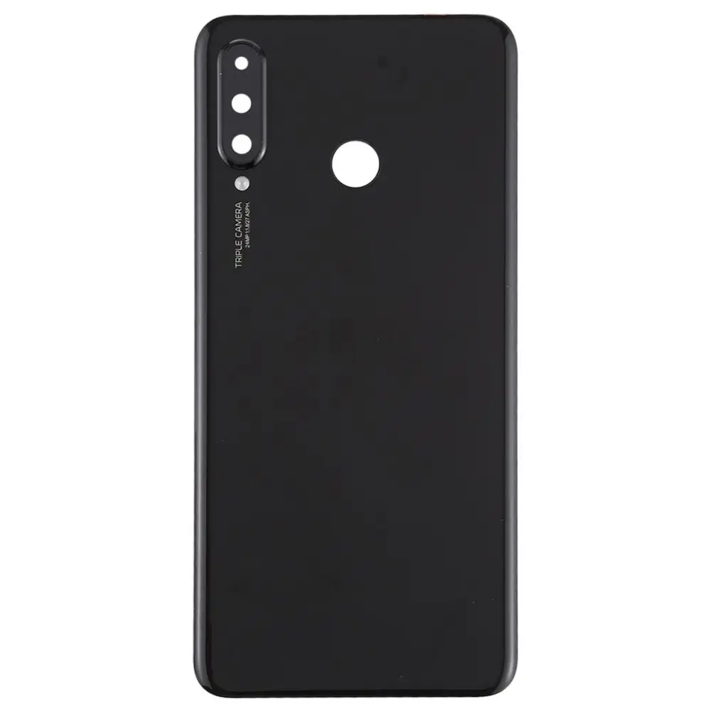 Задняя крышка батареи с объективом камеры для huawei P30 Lite(24MP - Цвет: Черный