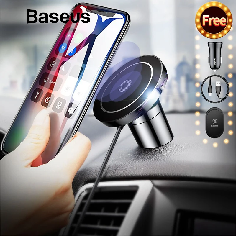  Baseus Qi Drahtlose Ladegerät Magnetische Telefon Halter Für iPhone 11 Pro Samsung Schnelle Lade Au