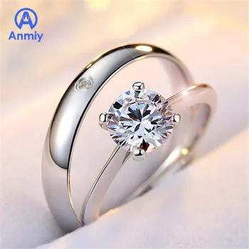 

Anmiy Simple Single Men and Women Couple Live Silver-Ring Valentine's Day Gift