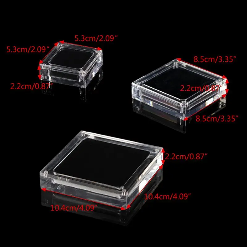 Clear Acrylic Suspended Jewelry Display Square Magnetic Clip On Jewelry Box Case AXYD