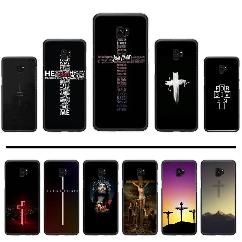 Christ cross Black Soft Shell Phone Case Capa For Samsung S6 S7 edge S8 S9 S10 e plus A10 A50 A70 note8 J7 2017 | Мобильные телефоны