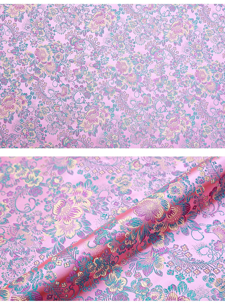 Brokat muster jacquard stoffe hohe qualität satin kleid material für nähen cheongsam und kimono DIY designer – Detail 6