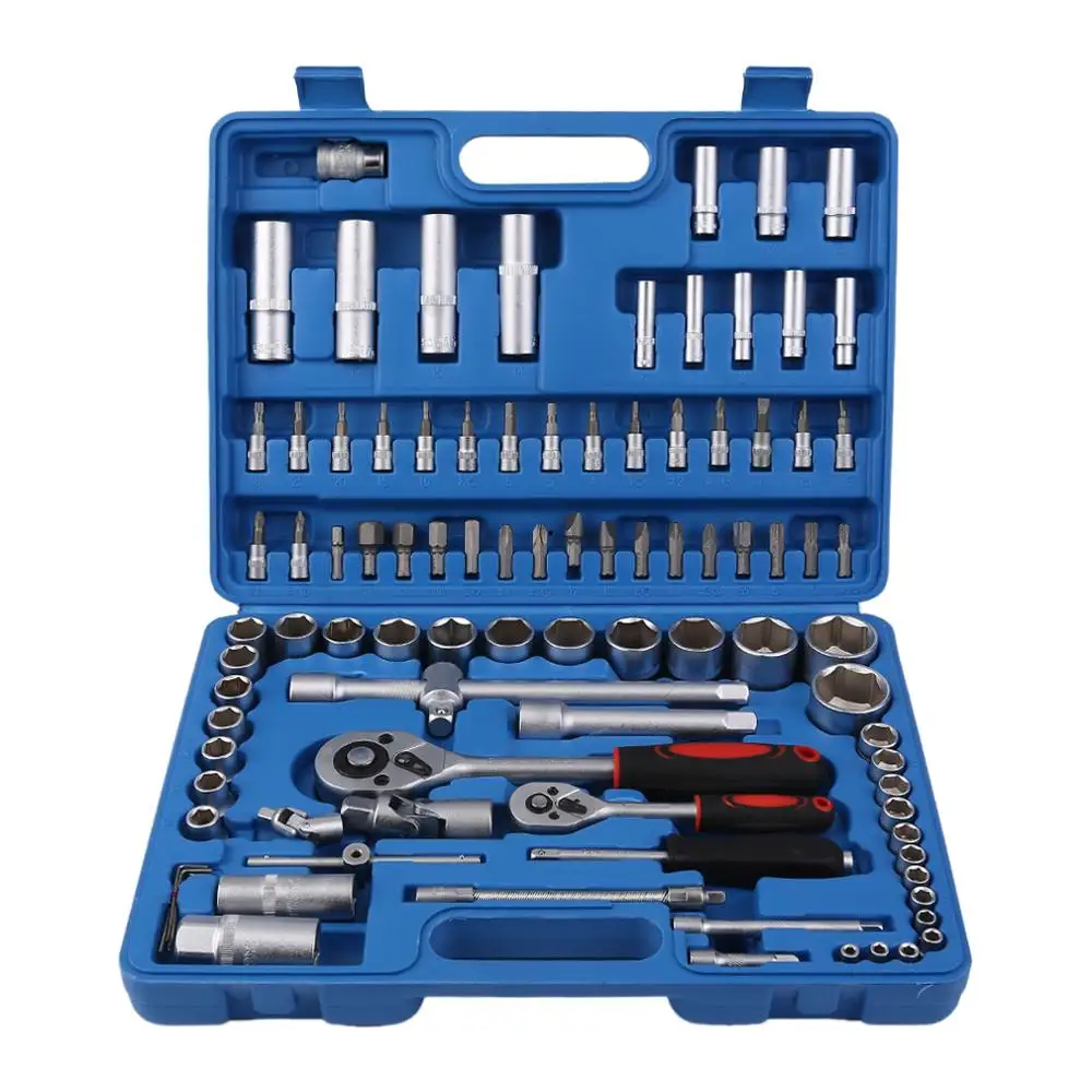 

94Pcs/set Professional 1/2" 1/4" Socket Set Screwdriver Bit Tool Torx Ratchet Driver Kit with Small Compact Case