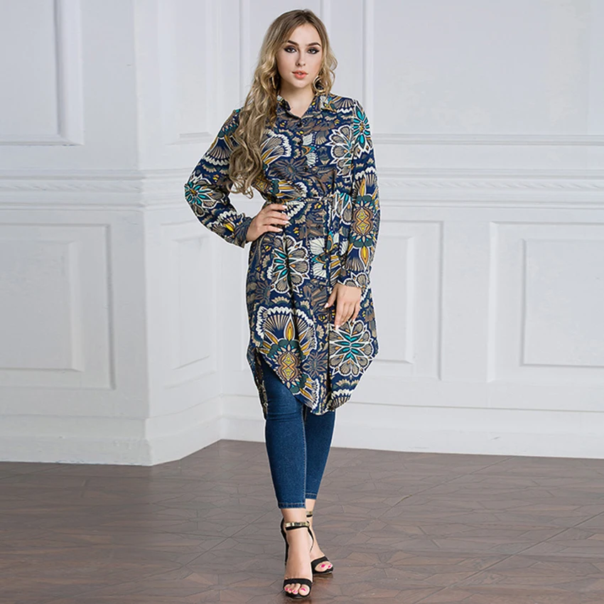 Женский халат Африканский Цветочный Принт размера плюс, блузка, Исламская одежда, Африканские модные платья для женщин, абайя, Турция, кафтан