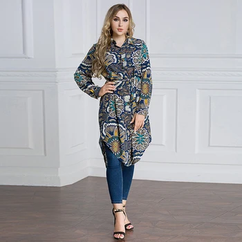 

Female Robe Africaine Floral Print Plus Size Blouse Islamic Clothing African Fashion Dresses for Women Abaya Turkey Kaftan