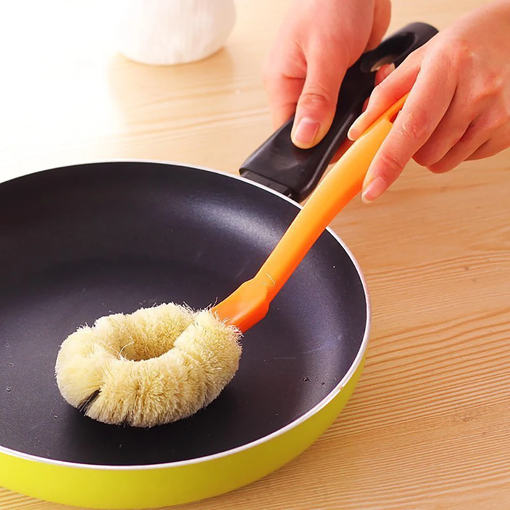 

Hemp Oil-Free Long-Handled Microfiber Brush Dish Kitchen Sink Protector Clean Supplies Straw Cleaning Tool Microwave Cleaner New