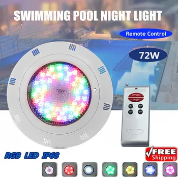 

IP68 LED RGB Submersible Light 12V 72W Remote Controlled Waterproof Swimming Pool Pond Underwater Night Lamp Wedding Party Decor
