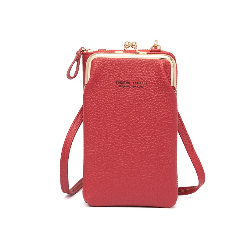 Borsa A Tracolla In Vera Pelle Con 3 Cerniere – Portafoglio E Borsa Per Telefono, Tracolla Regolabile, Capacità Media, Rosso O Altri Colori – HAWEE