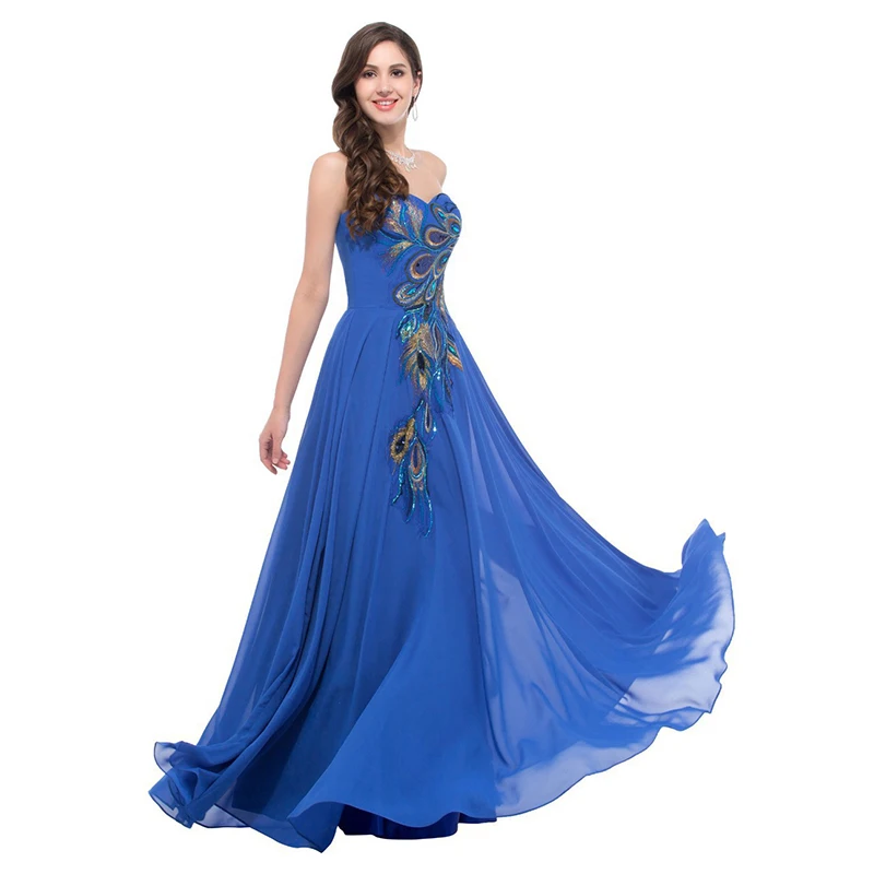 Женское летнее модное платье Элегантное Длинное Платье с вышивкой павлина