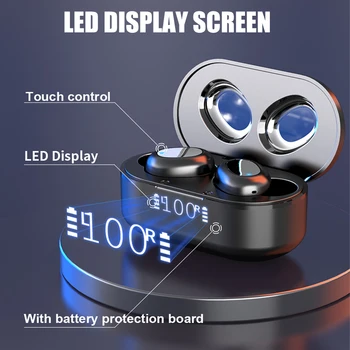 

TW16 Digital display Earbuds TWS Headphones Wireless Bluetooth Earphone with microphone Sports HiFi Headset smart touch siri