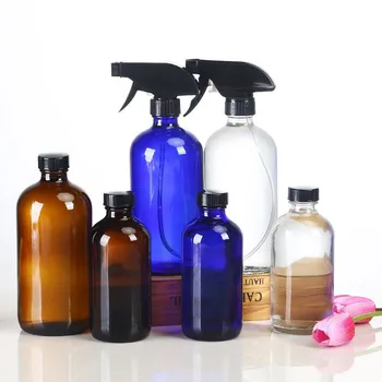 

Glass Spray Bottle Essential Oil Bottle Brown Cosmetic Spray Bottle Glass 500ml Clear High-quality Glass Soap Box Reusable