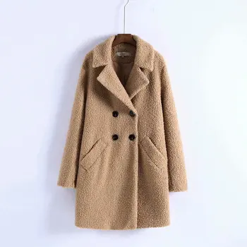

2020 New Autumn Woolen Coat Trench Women Slim Double Breasted Overcoat Trench Winter Coats Long Outerwear for Female