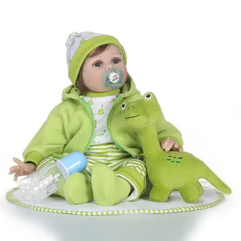 

OCDAY 21 inch Silicone Baby Doll Cute Lovely Handmade Adorable Realistic Simulation Toddler Newborn Baby Doll Play Toys Gift New