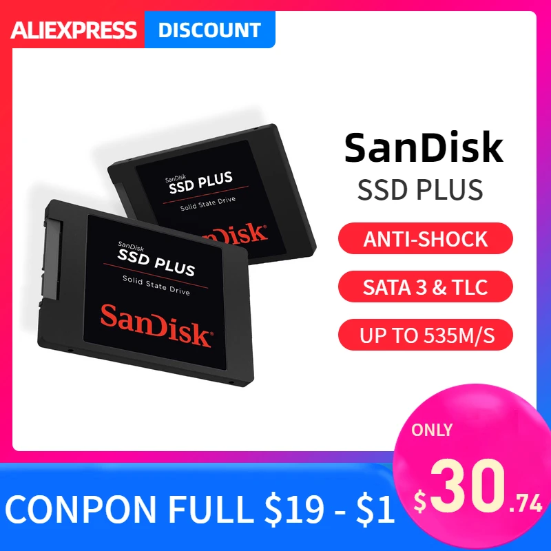SanDisk PLUS SSD 120 ГБ 240 480 sdd Внутренний твердотельный диск msata hdd 2 5 SATA3 для ноутбука