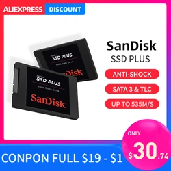 SanDisk PLUS – disque dur interne SSD, avec capacité de 120 go, 240 go, 480 go, 2.5 go, msata, sata 3, pour ordinateur portable, tablette, mac, PC 