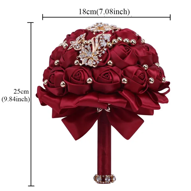 Red and Gold Quinceanera Flower Bouquet