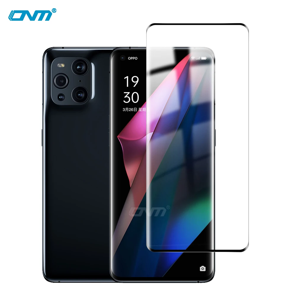 Закаленное стекло для OPPO Find X3 Pro Защитная пленка экрана 9H изогнутая кромка полное