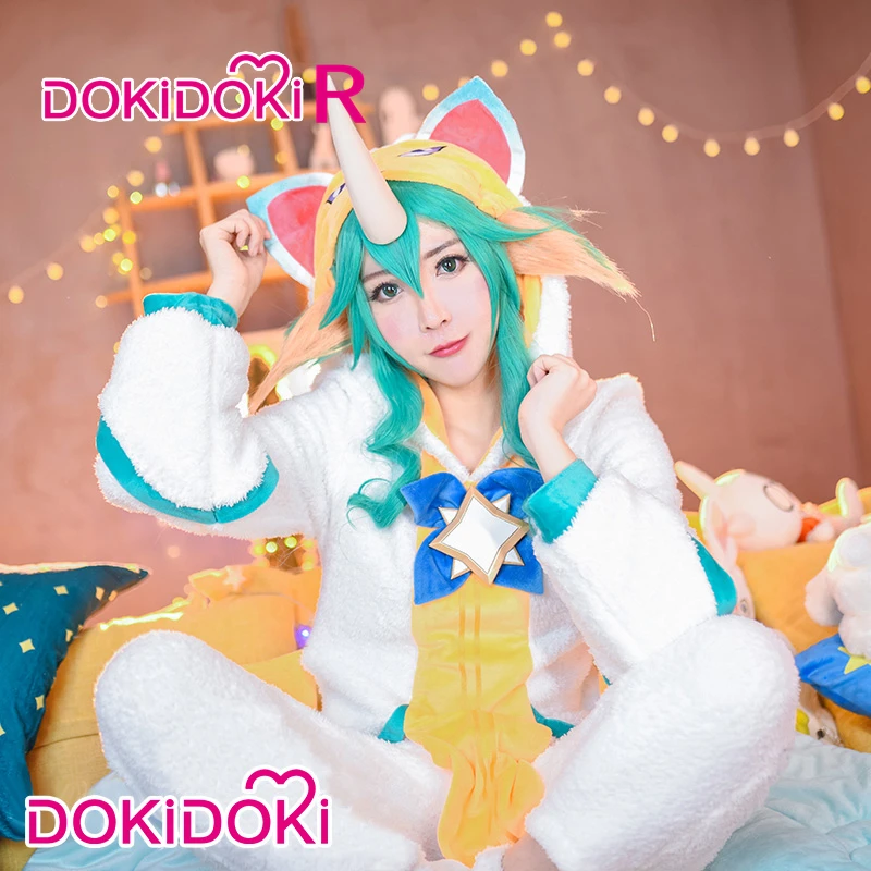DokiDoki R игра Лига Легенд Косплей Ezreal LULU Soraka Lux пижамы стражи|Игровые костюмы| |