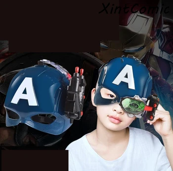 

Avengers Endgame Captain America Cosplay Masks Steve Rogers Helmet LED Open Mask Child Kids Party Halloween Toy Gift