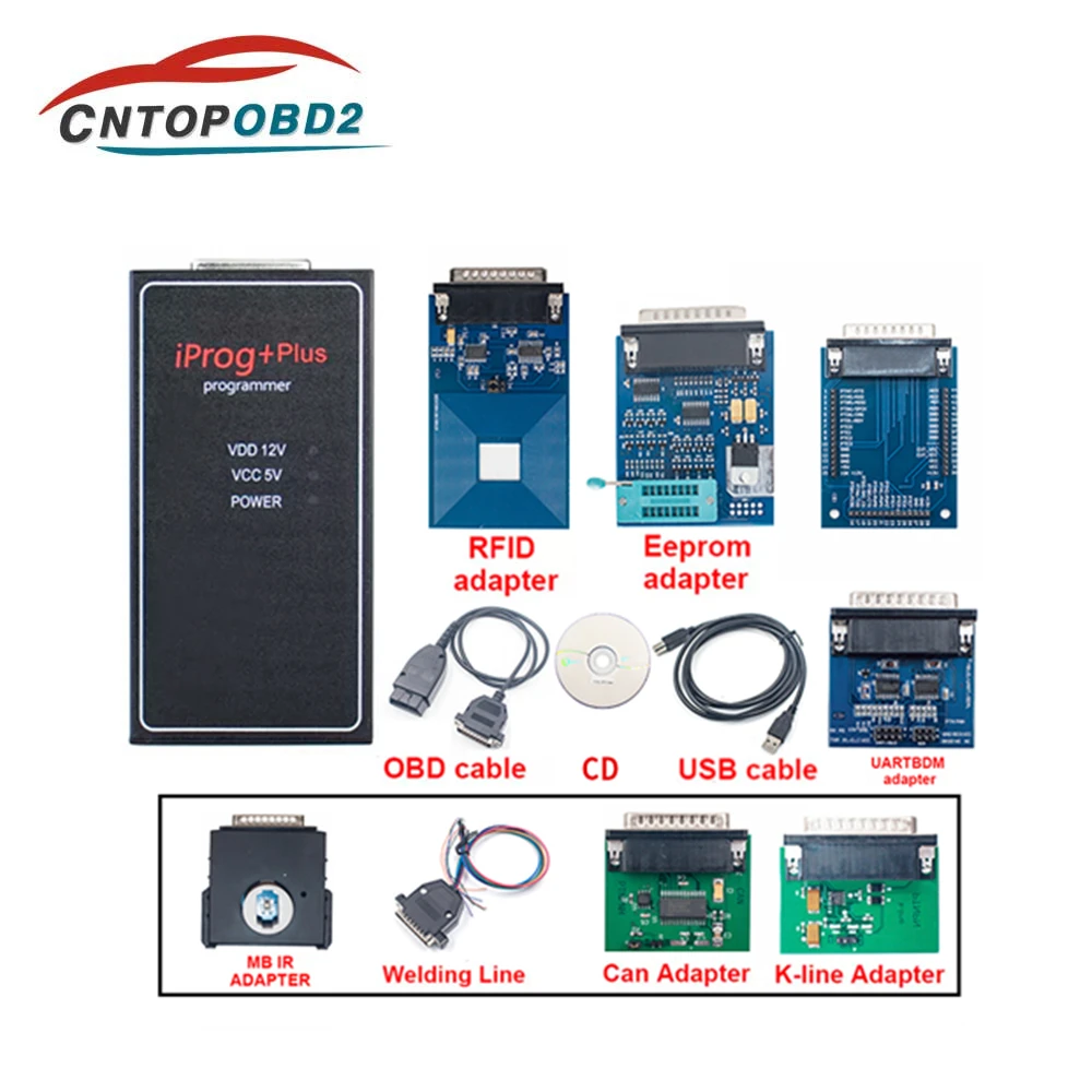 

Newest Iprog Plus + V85 Full Adapters Better then iprog pro V87 IMMO/Mileage/Airbag Reset Replace Carprog/Digiprog3 ECU Program