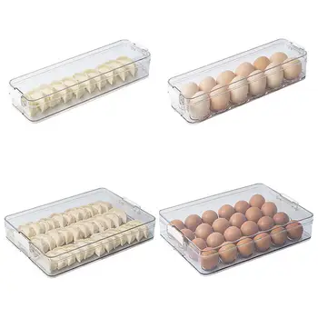 

Plastic Egg Carton Kitchen Egg Storage Box 12/24 Grid Eggs Holder Stackable Freezer Portable Travel Camp Egg Storage Container
