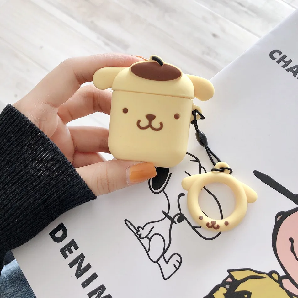Purin Для AirPods чехол 3D милый бисквит Кола бургер чехол для наушников s для Apple Airpods 2 забавная Защитная крышка с кольцом на палец - Цвет: Purin