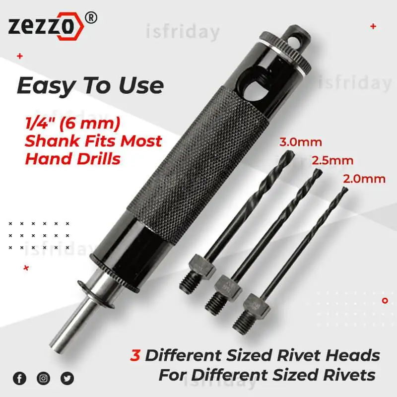 Zezzo® Automatic Riveting Tools Set Quick Pull Out Rivets Air Capital Rivet Removal Tool with 2/