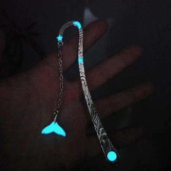 

Book Markers Star Flying Man Whale Tail Bookmark Luminous Glow In The Dark Metal Book Marker Gifts Bookmarks For Books