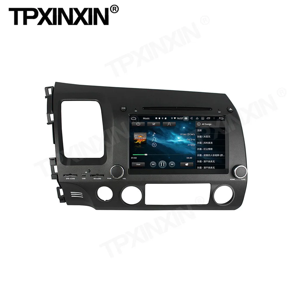 128G Carplay Car Radio 2 Din Stereo Receiver Android 10 For Honda Civic 2006-2009 2010 2011 GPS Player Audio Recorder Head Unit