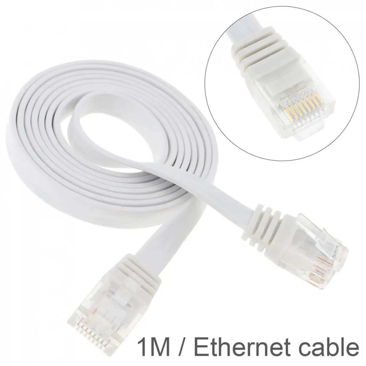 

DiGiYes 1M RJ45 CAT6 8P8C Ethernet Network LAN Cable Flat UTP Patch Router Computer Cable for Computer Router