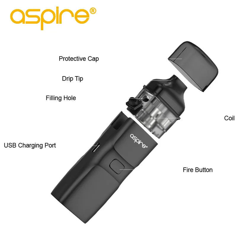 Tanie Aspire Breeze NXT zestaw do e papierosa 5.4ml pojemność Pod atomizer zbiornika 0.8ohm cewka z siatką wbudowany 1000mah bateria do elektronicznego papierosa zestaw