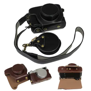 

Real Genuine Leather Camera Bag Case For Fujifilm X-100V X100V Half Body Cover with Battery Opening