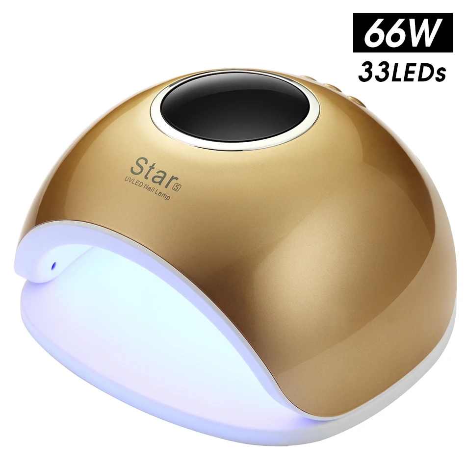 ROHWXY 66 Вт гель-лампа для ногтей УФ светодиодный сушилка ЖК-дисплей лампа для сушки гель-лака сушка для сушки всех лаков для ногтей лампа для маникюра DIY Инструменты - Цвет: Star 5 Gold 66W