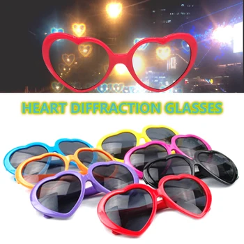 2021 Love Heart Shaped Effects Glasses Watch The Lights Change Love Image Heart Diffraction Glasses At
