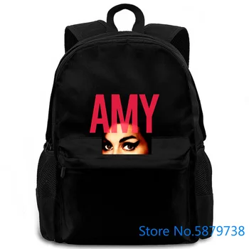 

New Amy Winehouse AMY Jazz Singer Black Newest women men backpack laptop travel school adult student