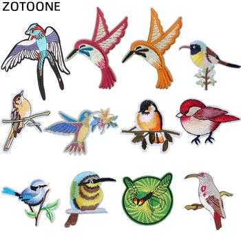 

ZOTOONE Iron on Round Flower Birds Patches for Clothing Sew on Heat Transfer DIY T-shirt Embroidered Applique for Jeans Fabric
