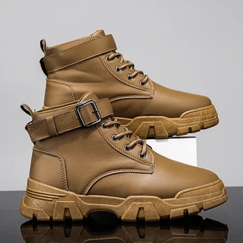 

Brown Martin Boots Back To The Future Trend High Top Black Sneakers Men's Warm Mens Casual Leather Sports Shoes Free Shipping