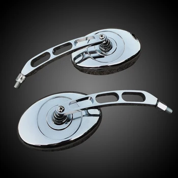 

Universal Motorcycle Rear View Mirrors 10mm Chrome Oval Custom Side Mirrors For tmax 530 yamaha xvs 650 xvs 950 xvs 1100 vtx1300