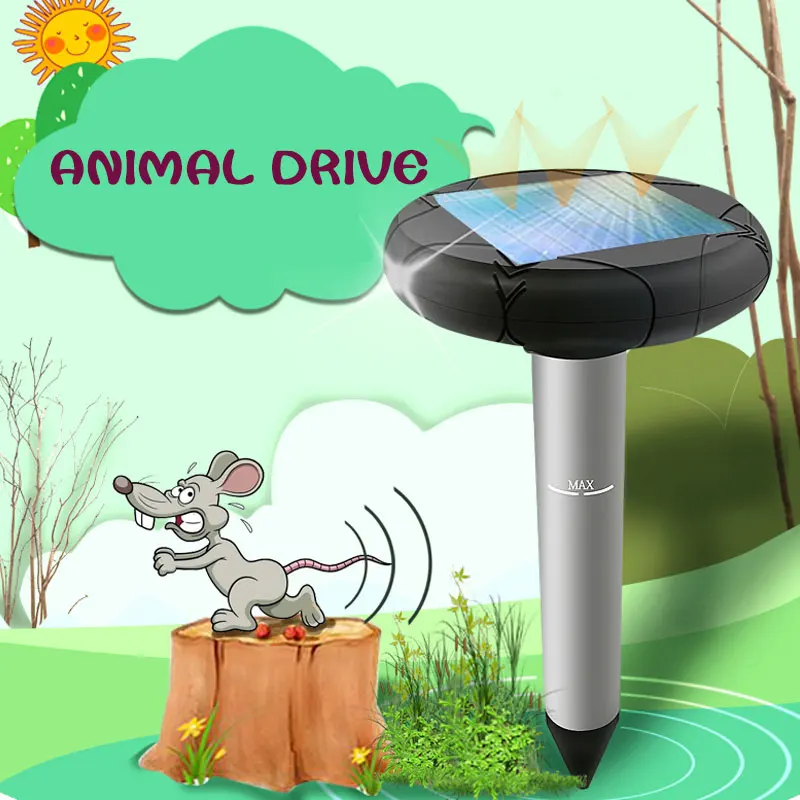 1.2V 800MAH Ultrasonic Snake Repeller 400-1000（HZ) Garden Insect Outdoor Rodent Control Solar Power Repeller Electronic Animal