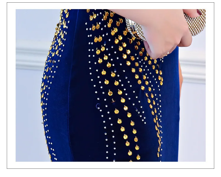 Китайский стиль длинный Cheongsam ручной работы из бисера cheongsam велюр Cheongsam шоу церемониальное Ципао тонкий Cheongsam ретро платье