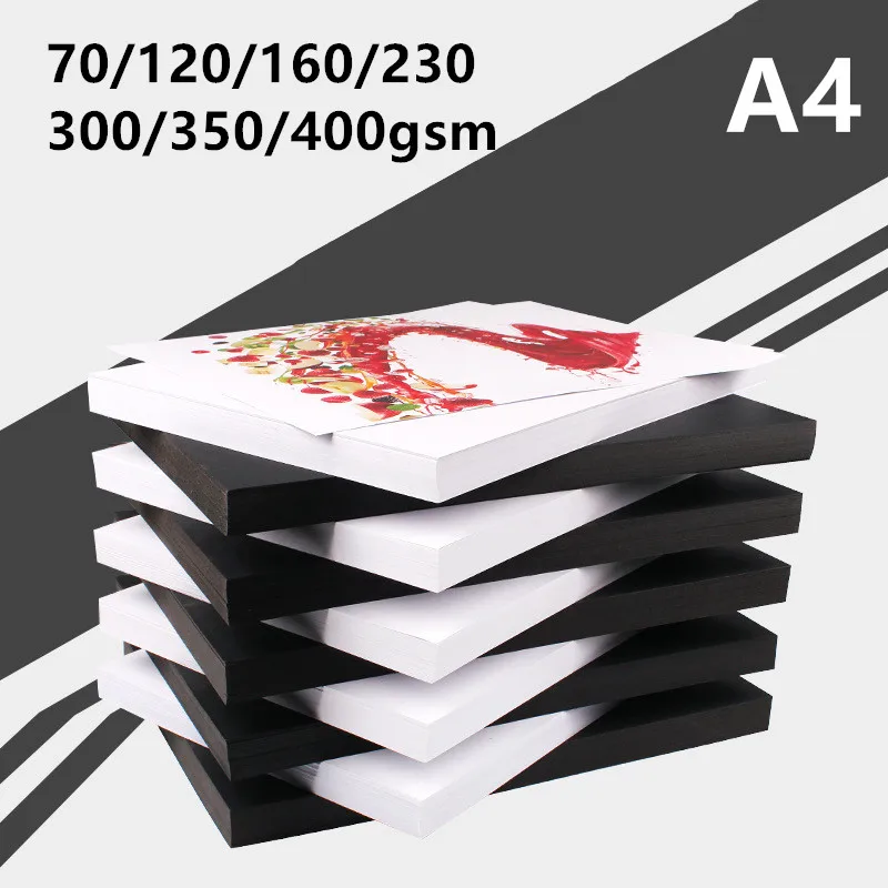 A4 Black and White Kraft Papers 70-200gsm Scrapbook Paper DIY Handmake Card Making Craft Paper Cardboard Origami