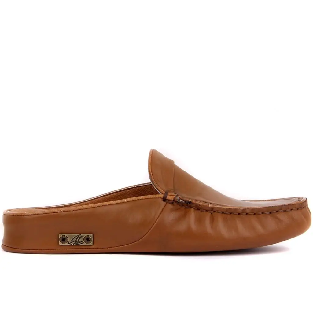 

Sail Lakers-Tan Leather Men 'S Home Slipper